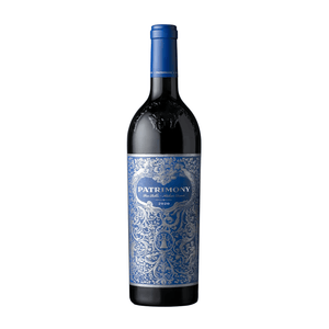 Daou Vineyards 'Patrimony' Cabernet Sauvignon 2021 with blue label on a white background