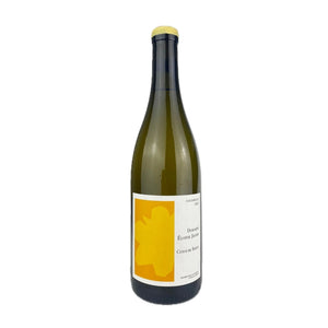 Domaine Elodie Jaume Cotes du Rhone 'Coudoulet' Blanc 2023 bottle with a yellow label on a white background