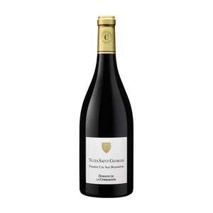Domaine de la Commaraine Nuits-Saint-Georges 1er Cru Aux Bousselots 2023 Wine bottle with gold foil cap on a white background